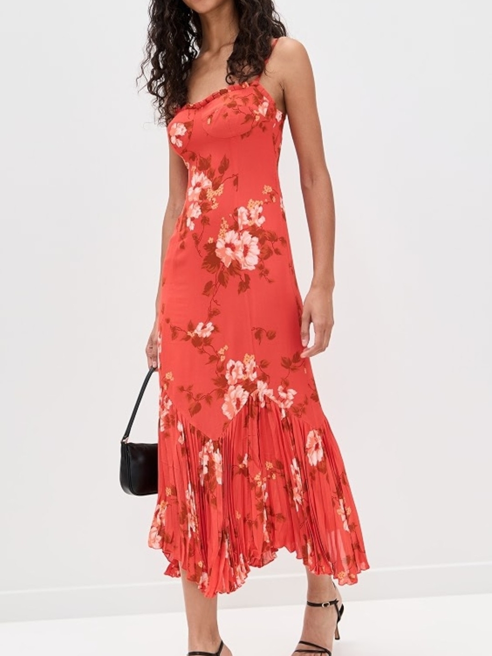 NWT Reformation Aiko Floral Pleated
Hem Bustier Slipdress Size 10
